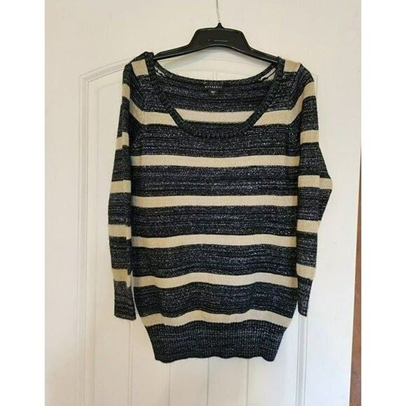 Sparkly Long Women's Striped Sweater - Picture 1 of 4